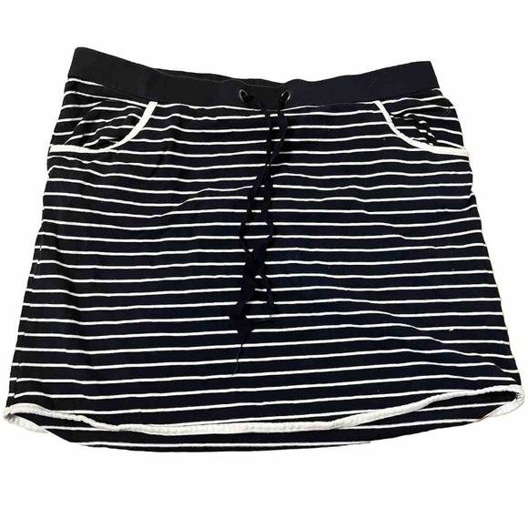 Nautica Blue & White Striped Skirt XL | 100% Cotton | Drawstring Waist - Picture 2 of 5